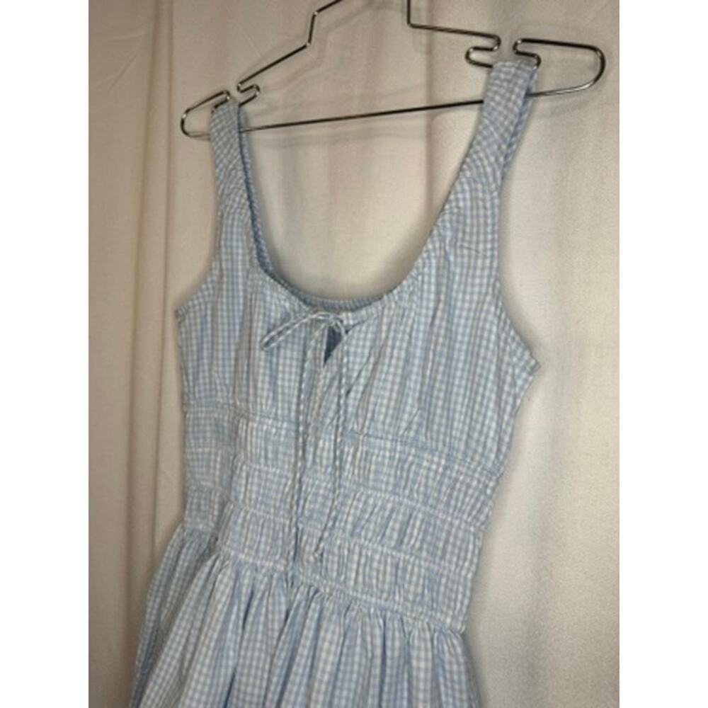 403. Sim & Sam Blue Gingham Sleeveless Fit & Flare Dress Size M - Picture 5 of 8